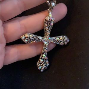 VINTAGE STYLE COLORFUL RHINESTONE CROSS